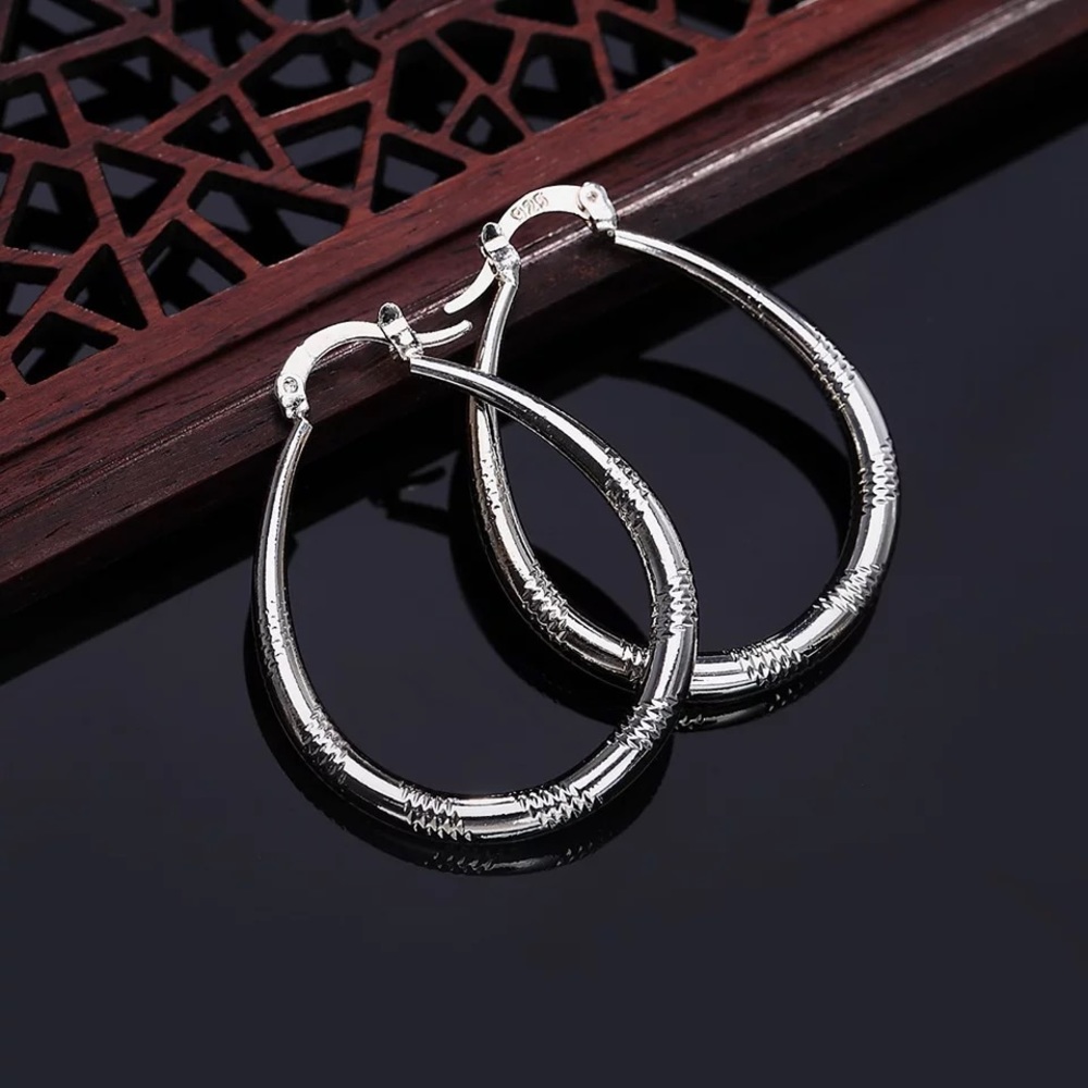40MM U Shaped 925 Sterling silver earrings